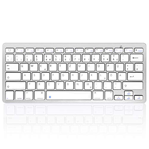 Preisvergleich Produktbild HANYEAL Tragbare schlanke kabellose universelle kabellose Bluetooth-Tastatur mit Schnellantworttasten für iPad Mini, Air, Pro, neues iPad, iPhone, Android-Smartphone (White)