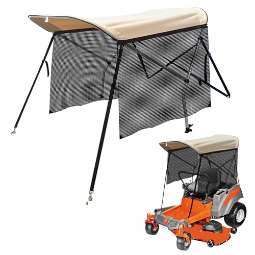 SUONE Zero Turn Lawn Mower Sun Shade Canopy Equipped with Left and Right Blackout Curtains for Fits John Deere Kubota Bad Boys Cub Cadet Troy Bilt and Other Brands UV Protection