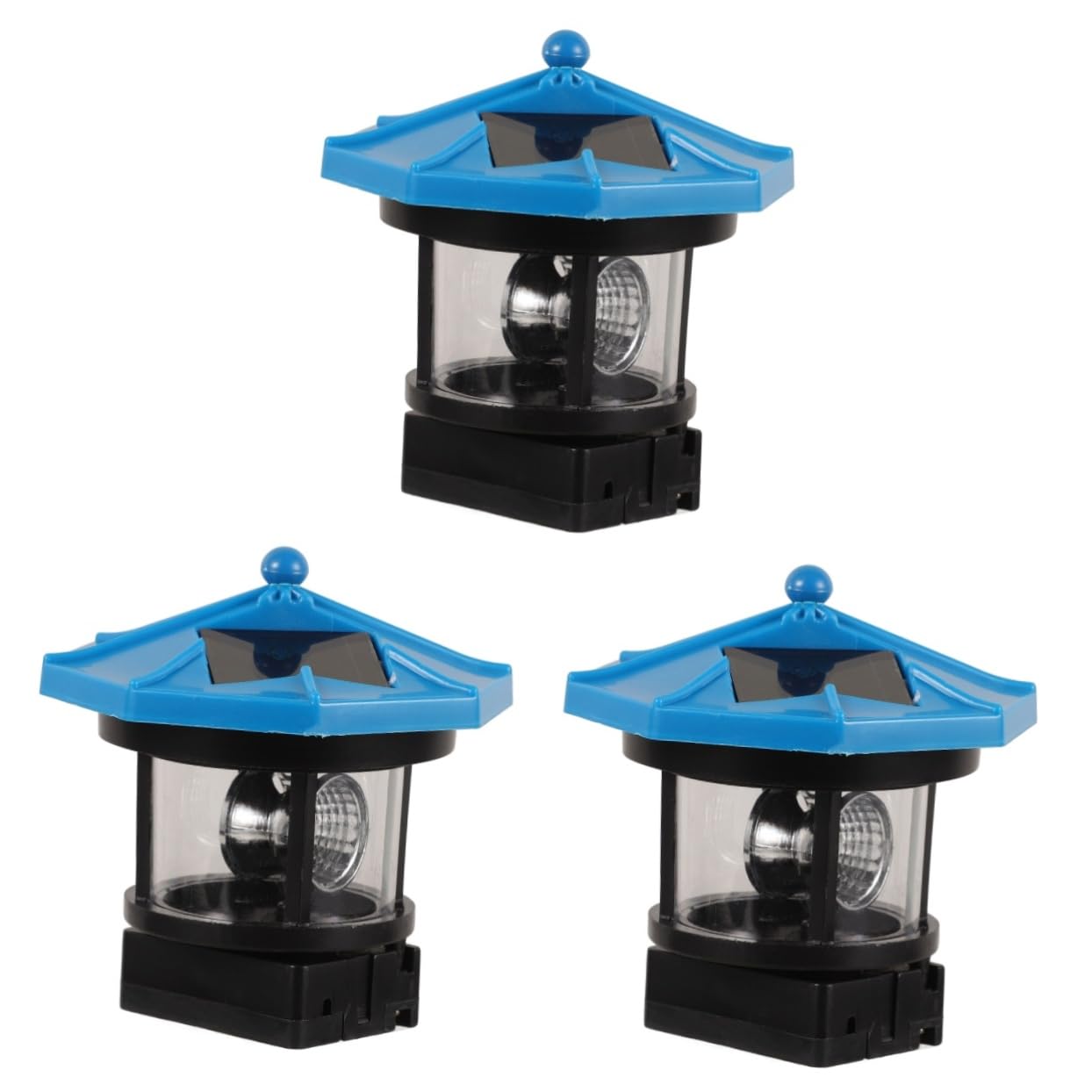 Generic 3pcs Rotating Lighthouse Light Solar Powered Lighthouse Lamp LED Solar Lighthouse Solar Lighthouse for Garden Solar Lighthouse Light Rotating Solar Light for Lighthouse Abs