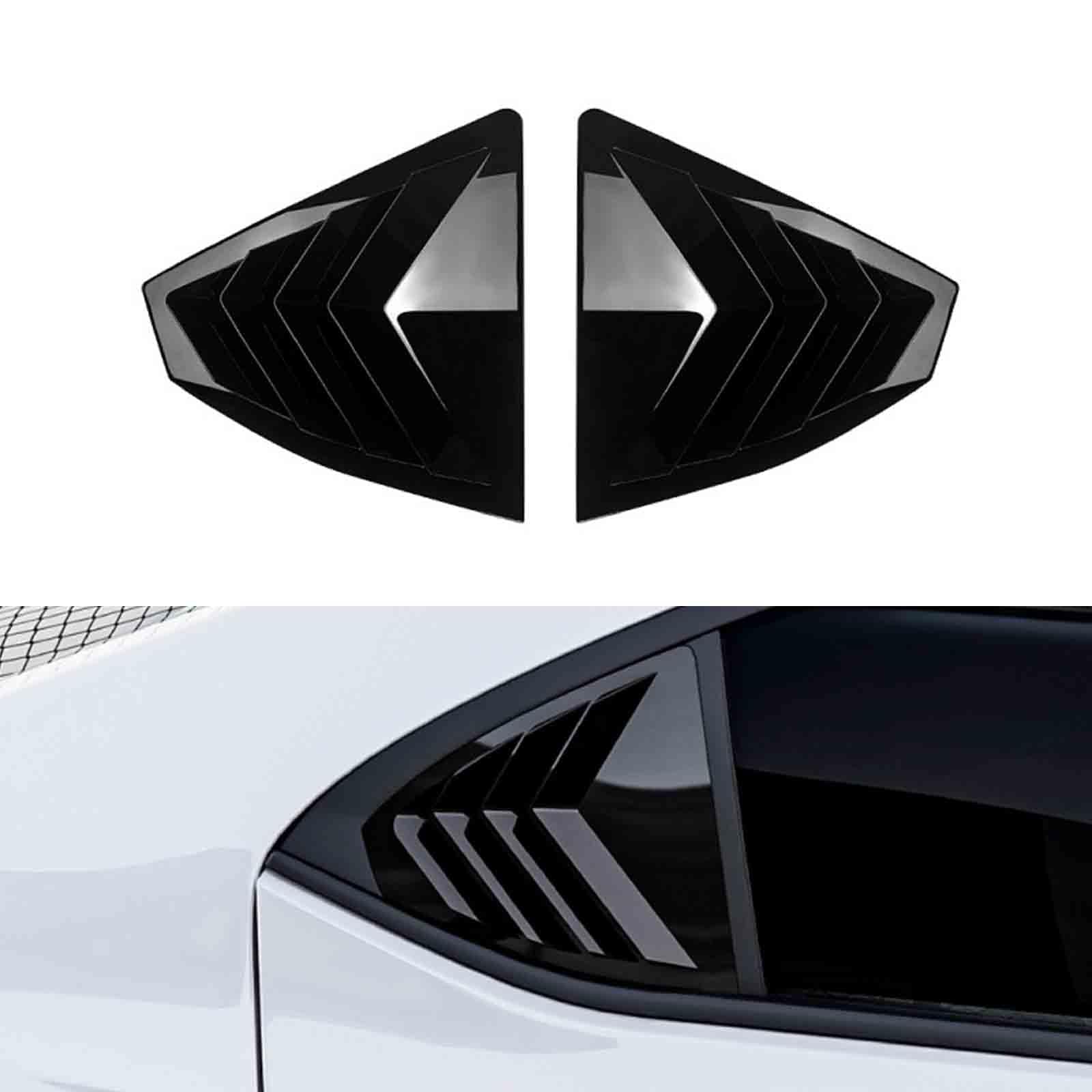 YPFYBHD Rear Window Louver Shutter, Compatible with Subaru WRX STI VB 2022+, 2Pcs Triangle Blinds, Side Vent Panel Decoration Cover,Black