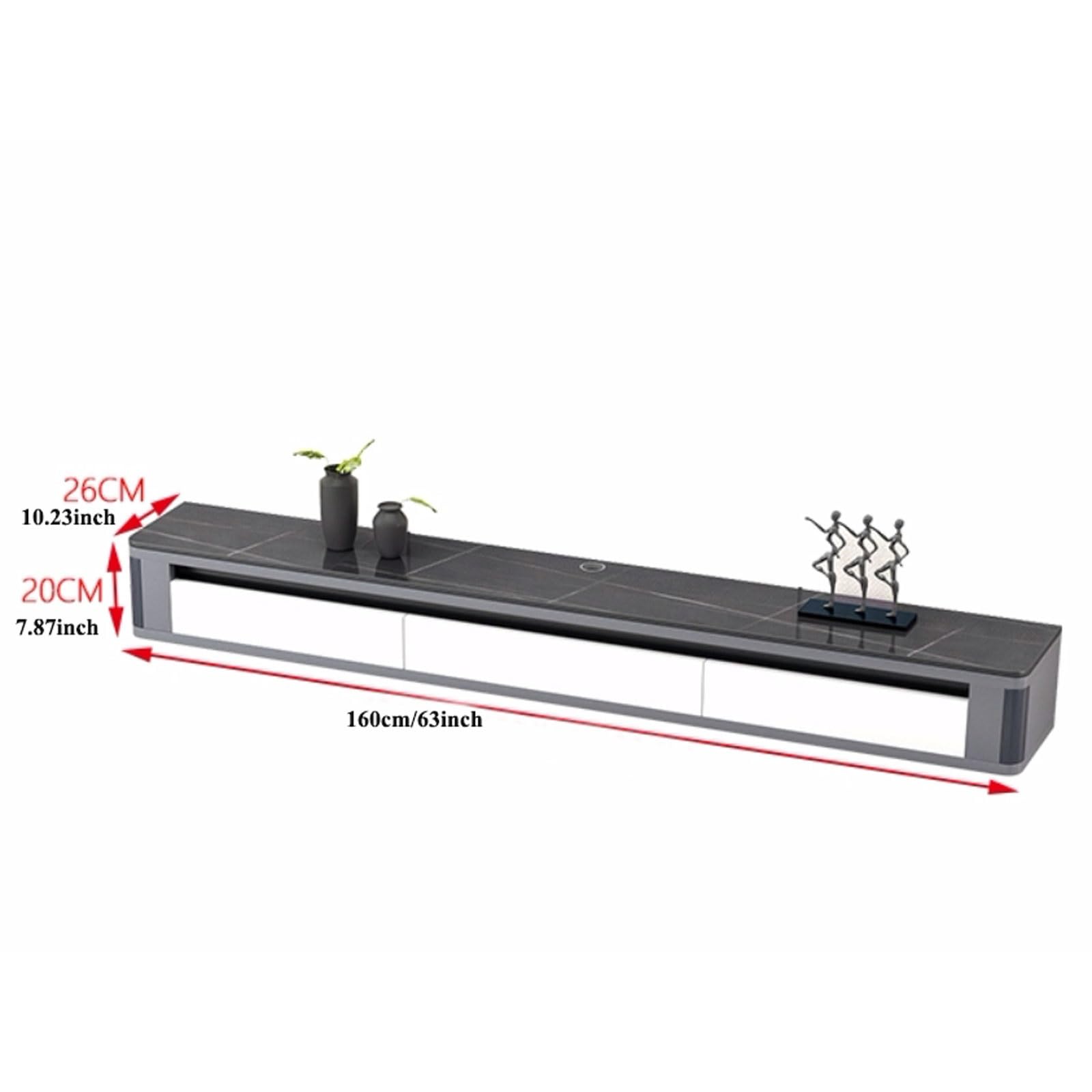 Mueble de TV Consola de TV flotante moderna montada en la pared de 63 pulgadas con 2 cajones y estante, soporte for TV que ahorra espacio, mueble de TV colgante decorativo contemporáneo for almacenami