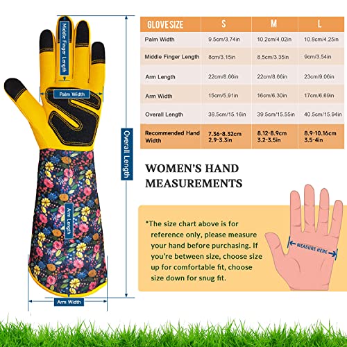 Wanchi Extra Long Gardening Gloves For Women Rose Pruning Garden Gloves Floral Ladies Work Gloves For Yard & Outdoor Work Garden Gifts For Women Medium #TOP5