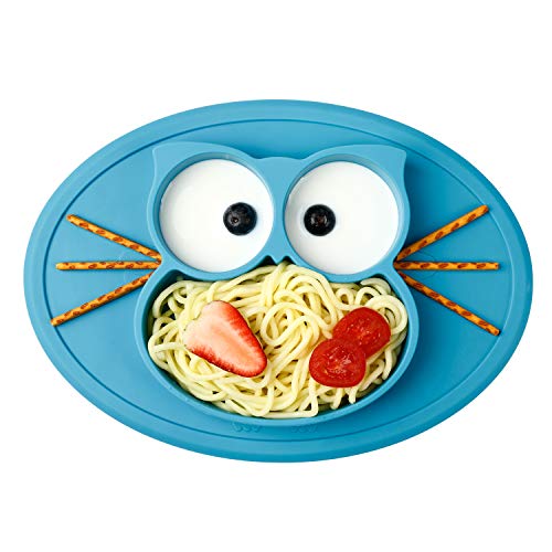 FUTURE FOUNDER Baby Teller Schüssel Mini Silikon Tischset für Baby Kleinkinder und Kinder Tragbar Teller Baby Rutschfest Babyteller mit Saugnapf Kinder Tischset Abwaschbar für Spülmaschine, Mikrowelle
