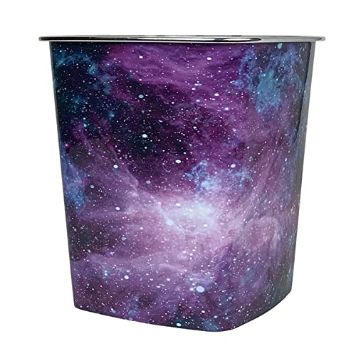 Image of KOLORAE Waste Can 10L (2.6 Gallons) - 3 Pack Trash Garbage Can for Home, Office, Dorm Room Wastebasket (Galaxy)