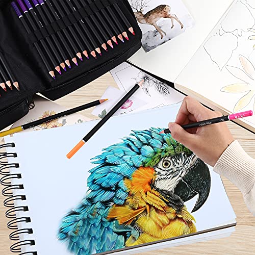 122 Colored Pencils Kit,Oil Based Soft Core, Professional Color Drawing Set With Case Sharpener,Sketching Layering Blending,Art Set & Supplies For Adults Kids Teens Beginner Coloring ,Artist's Gift #TOP6