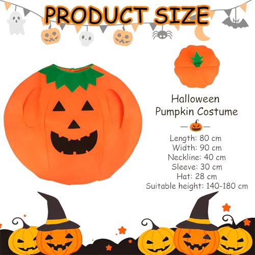 TFSZE Halloween kürbis kostüm erwachsene,Kürbis Cosplay Party Kleidung,Kürbis Kostüm Erwachsene Mit Kürbishut,Kinder/Erwachsene/Familie Halloween Party Cosplay Verkleidung