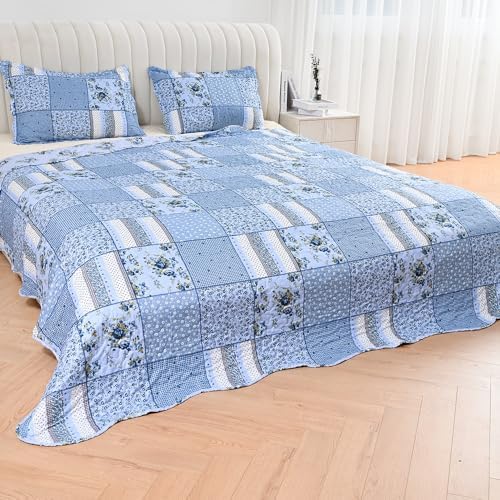 Quality Beddings Elegant & Beautiful Quilted Patchwork Bedspread Available In Different Cool Designs & Sizes (Design 9, Super King)
