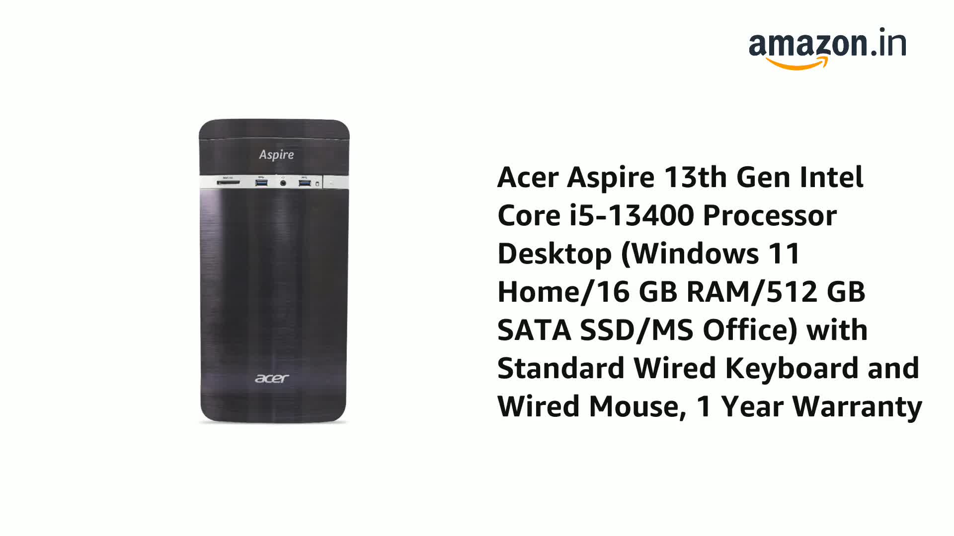Acer Aspire 13th Gen Intel Core i5-13400 Processor Desktop