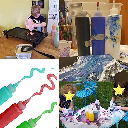 Ph Pandahall 6Oz 8 Pack Plastic Squeeze Bottles With Red Tip Caps Soft Applicator Squirt Bottle Empty Refillable Bottle For Tempera Paint Acrylic Paint Crafts Art Glue Sauces Dish Soap Shampoos #TOP2