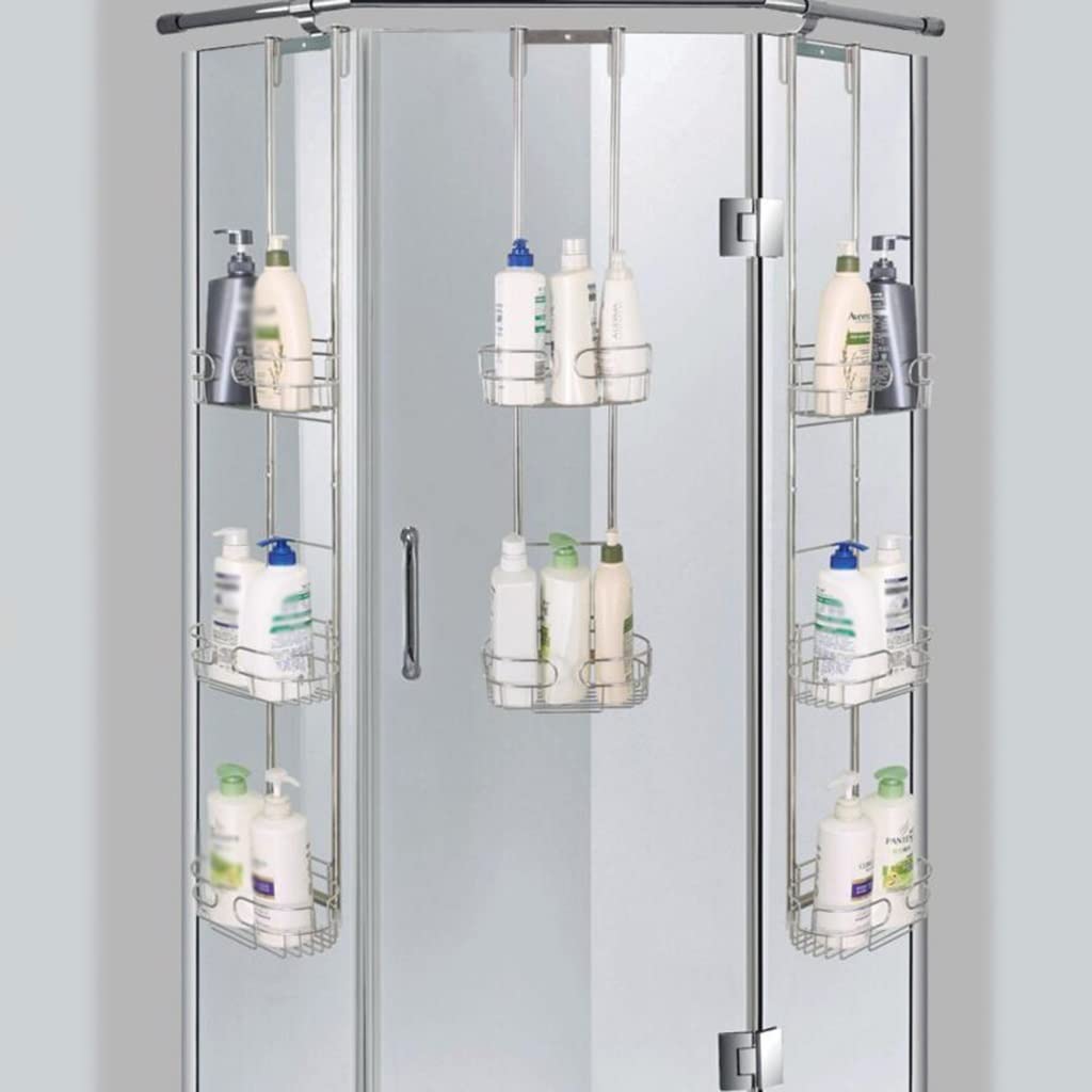 GIZNXBA Estanteria Ducha Colgar Estanteria Baño Acero Inoxidable Estante Organizador De Ducha Colgante Cesta De Almacenamiento Estante, Estantes De Baño