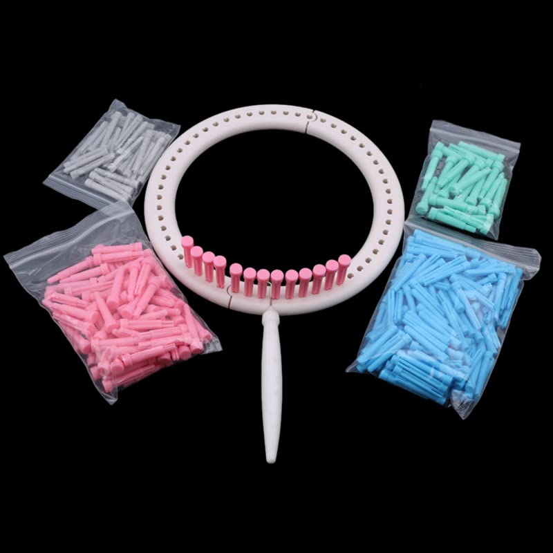 Telares De Tejer,Kit De Tejer Telar Bricolaje Herramienta de punto a mano con sombrero redondo Knitting tejido de punto Kit de telar de punto 1 hilado de lana Aguja de punto Hobby Máquina de tejer Her