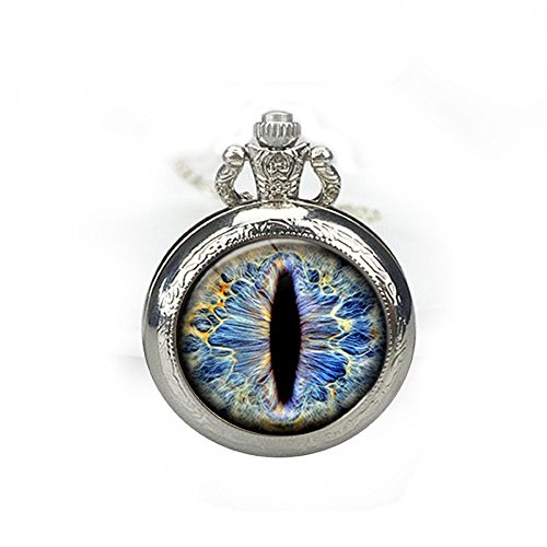 Diysetar Frost Dragon Eye Pocket Watch, Frost Dragon Eye Pocket Watch, Dragon Pocket Watch Dragon Eye Pocket Watch Charm, Gaming Geekery Dragon Pocket Watch