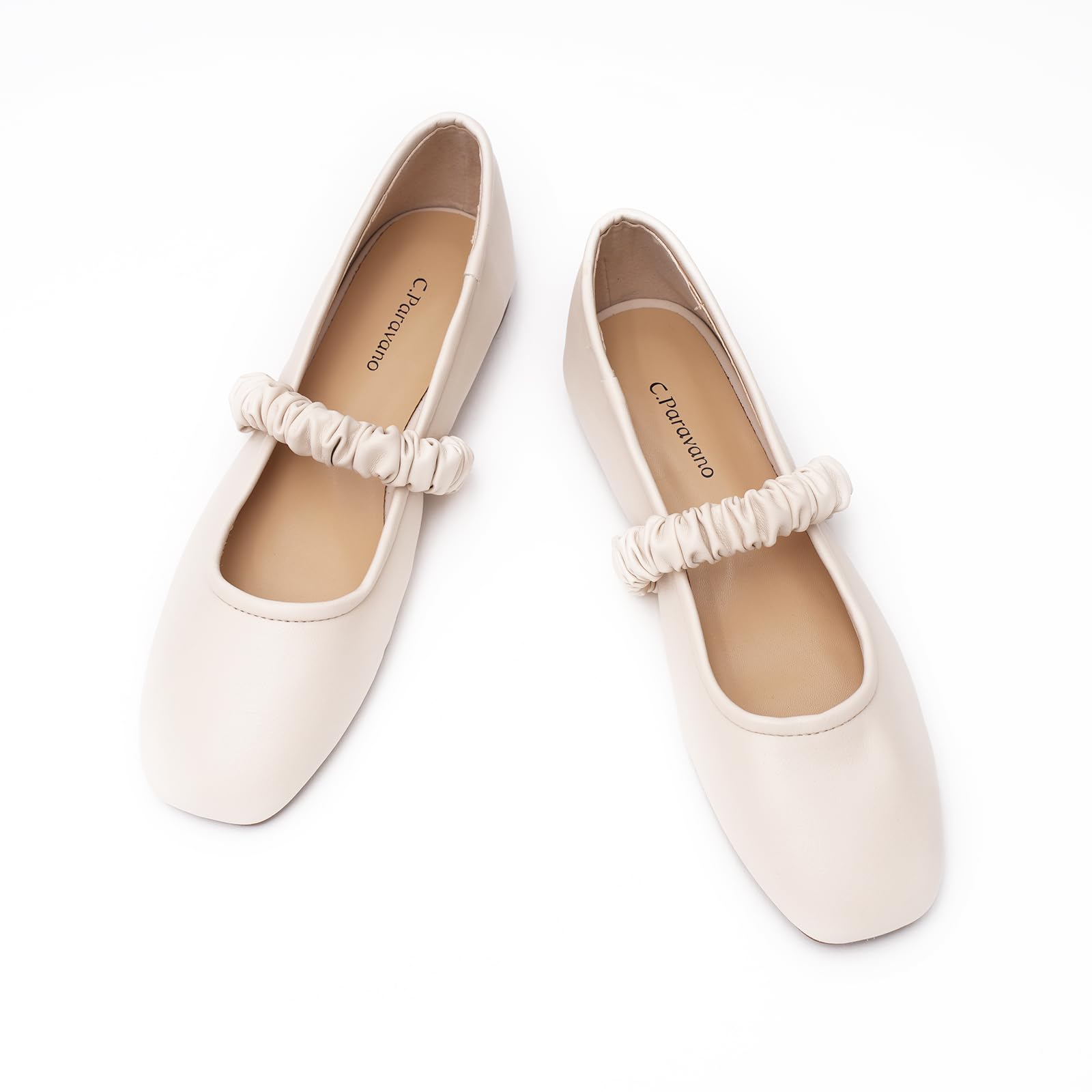 C.PARAVANOMary Jane Shoes for Women | Women Flats | Womens Square Toe Flats | Leather Mary Jane