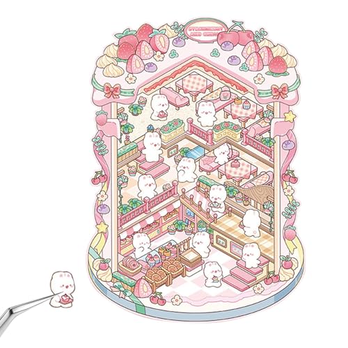 Miniature Scene Stickers, Cute Three Dimensional Room Scenes Decal, 11.22x7.68 Inches, Creative & Playful Designs, Home Décor Decals for Boys, Girls, and Children Miniature Scene Stickers, Cute Three Dimensional Room Scenes Decal, 11.22x7.68 Inches, Creative & Playful Designs, Home Décor Decals for Boys, Girls, and Children