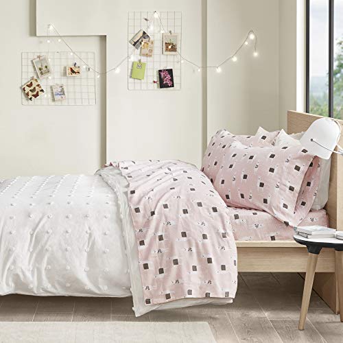Intelligent Design Cozy Soft 100% Cotton Flannel Print Animals Stars Cute Warm, Ultra Soft Cold Weather Sheet Set Bedding