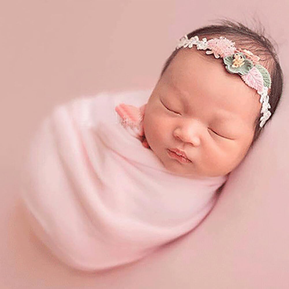 Uposao Neugeborenes Baby Wickeltuch für Fotoshooting - Requisiten, Stretch Wrap, Foto Decke, Swaddle, Hintergrund für Junge Mädchen, Rosa
