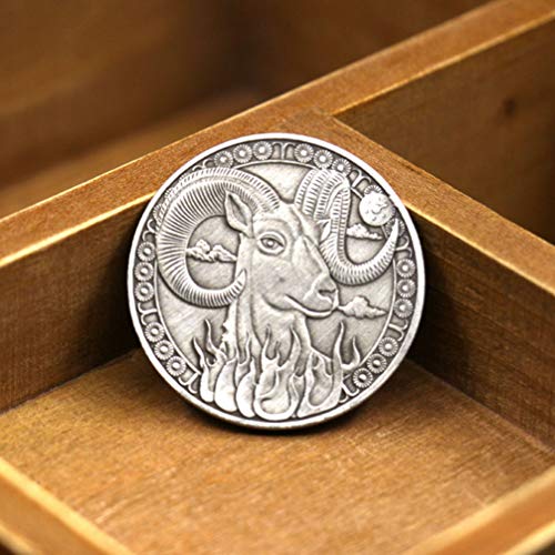 PRETYZOOM Sternbild Münze Widder Münze Geschenk Vintage-Stil Horoskop Münze Geburtstag Zeichen Glück Andenken Münze Stereoskopische Metallmünze Handwerk (Widder)