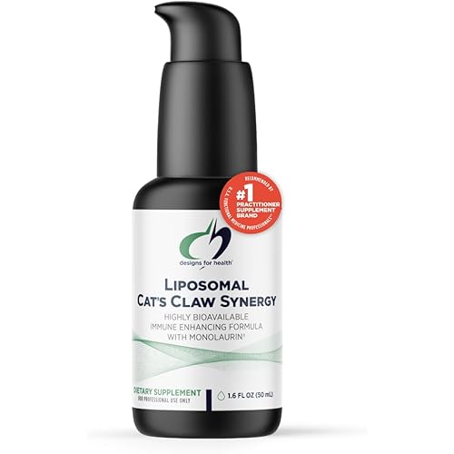 Designs for Health Liposomal Cat's Claw Synergy - Liquid Immune Support Supplement Cats Claw Extract, Vitamin D + Monolaurin - Superior Absorption (50 Servings / 1.7 Fl Oz)