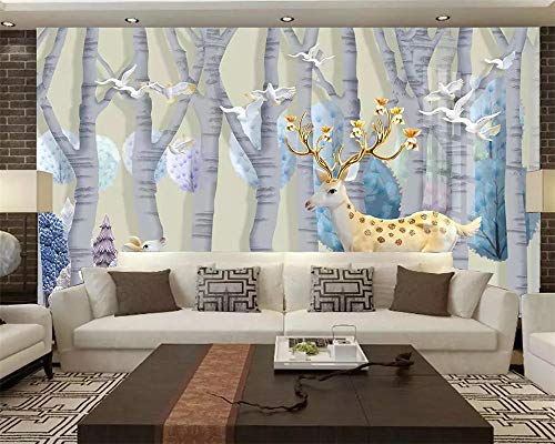 papel de parede Kundenspezifische moderne dekorative Malerei Tapete handgemalte Elch TV Hintergrund Tapety im chinesischen Stil Speedcoming