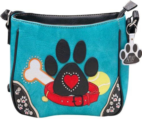 Dog Paw Print Handbag Small Crossbody Bag Shoulder Purse Women Western Style