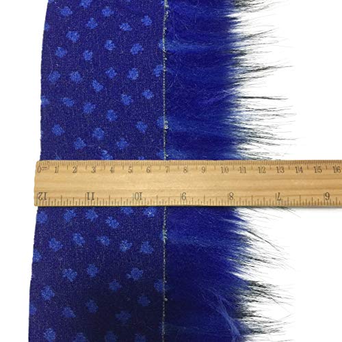 Furryvalley Kunstfell Bordüre Kunstpelz des Fuchs Marderhunds Handarbeit Material fusseliger Schmuck für Hausschuhe Pantoffel Kragen Kuscheltier Dekoration 2 Yards (Blau) – Bild 3