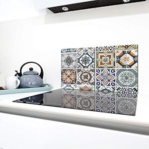 QTA | fornuisafdekplaten 2 x 40 x 52 cm keramische afdekking bescherming fornuis afdekking 80×52 2-delig glas…