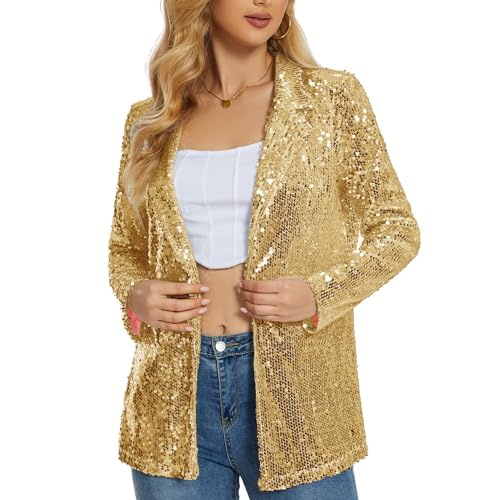 Manteau scintillant femme blazer paillettes haut de gamme Ypser soirée