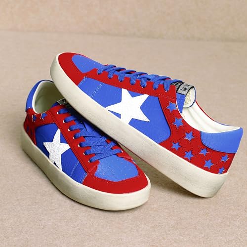 Mi.iM Candace Rubber Sole Lace-up Leather Glitter Star Sneakers3