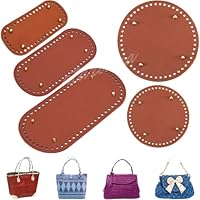 WUSJCOF 3 Piezas Formador De Fondo De Bolsa De Piel Sintética PU, Para Tejer Y Hacer Ganchillo, Con Agujeros, Bolsa De Piel Sintética, Asas Para Bolsos, Trapillo Para Crochet (22x10 Cm