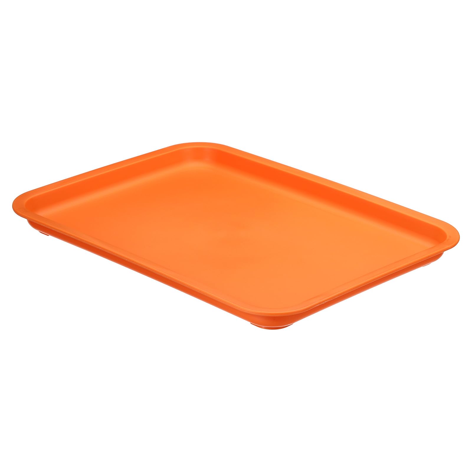 PATIKIL 14x10" Fast Food Tray, Plastic Reusable Multi-Purpose Rectangle Serving Tray for Cafeteria Restaurant Home Kitchen, Orange