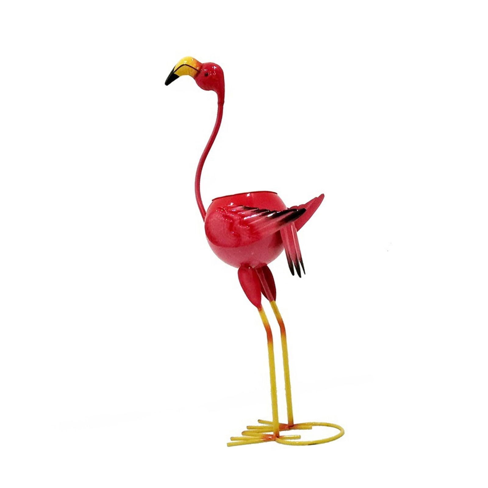 Beimus Garden Flamingos Statues Sculptures Outdoor Metal Bird Yard Art Flamingos Lawns Ornaments for Backyard Porch Outdoor Garden Planter