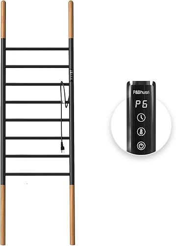 P&Bhursri - Toallero con calefacción, calentador de toallas de 8 barras para baño, calentador de toallas con escalera, estante eléctrico de secado