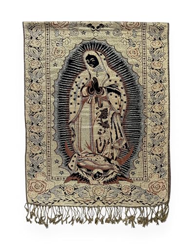 Our Lady of Guadalupe Virgin Mary Shawl Scarf Wrap Stole Light Blanket Rebozo Catholic Christian Accessory Blessed Mother2