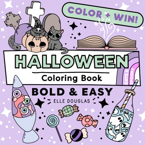 Halloween Bold & Easy Coloring Book Cute & Spooky: Simple Coloring For Kids, Adults & Teens: Simple Coloring Book for Kids, Teens & Adults: 2