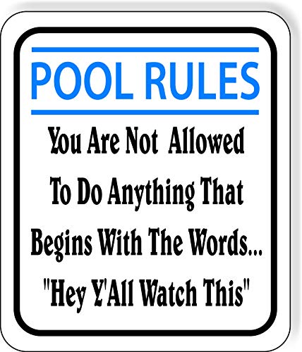 Work House Signs Poolregeln Warnschild Modell 8893