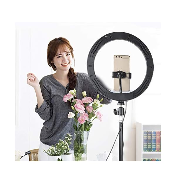 Yagosodee 10- Zoll- Dimmable- LED- Ring- Fülllicht- USB- Kamera- Videogellampe mit 1. 2M- Stativ- Telefon- Clip- Set – Bild 6