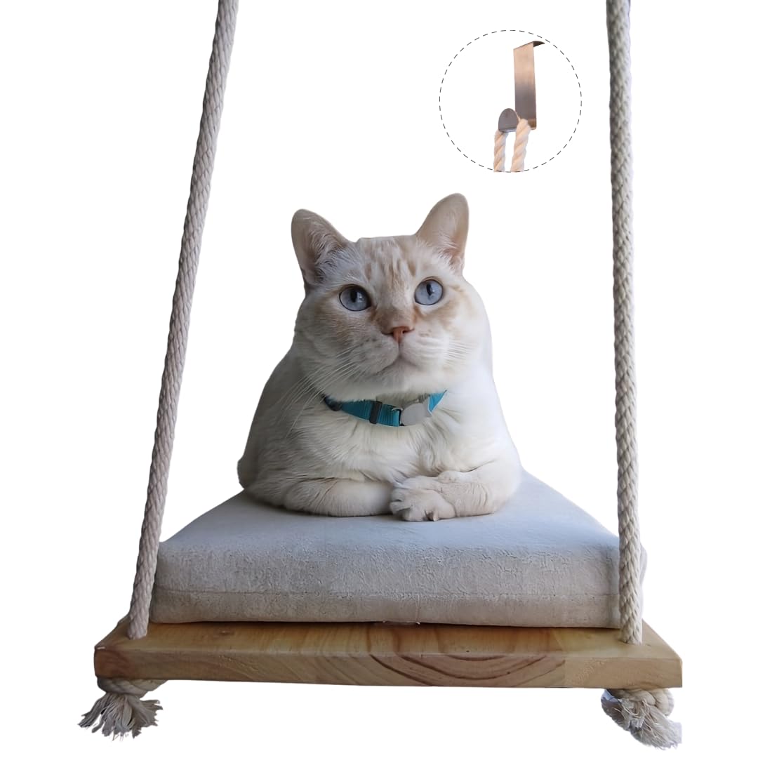 LYMA Hamaca Gato Ventana con Ganchos - Ligero, Cama Ventana para Gatos, Accesorios para Gatos, Hamaca para Gatos, Cama Gato Ventana, Gatos Accesorios