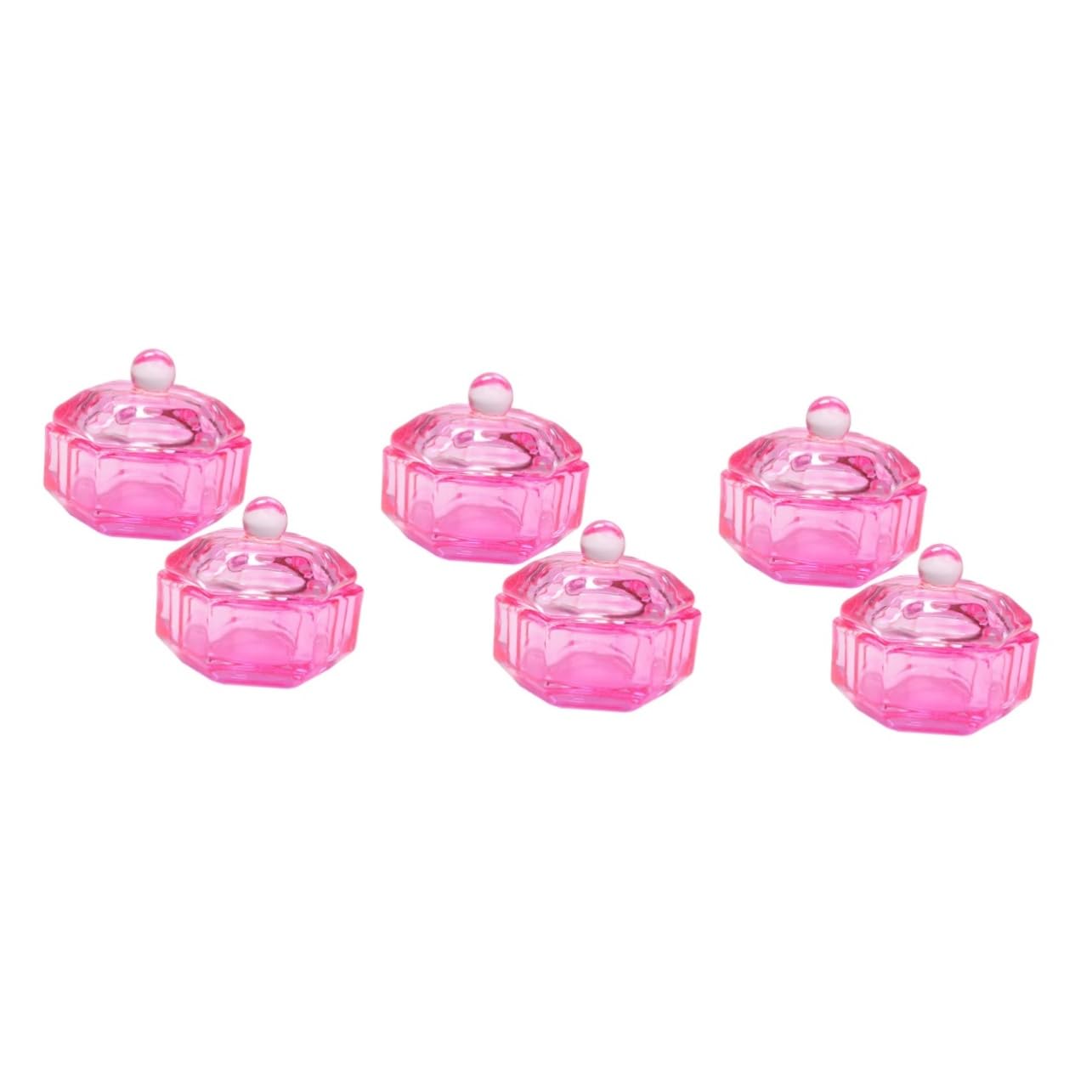 NULYLU 3sets Nail Dappen Dish Pink Bowl Manicure Tools Set Glass Dappen Dish Lid Acrylic Nail Supplies for Home or Salon Use 2pcs*3