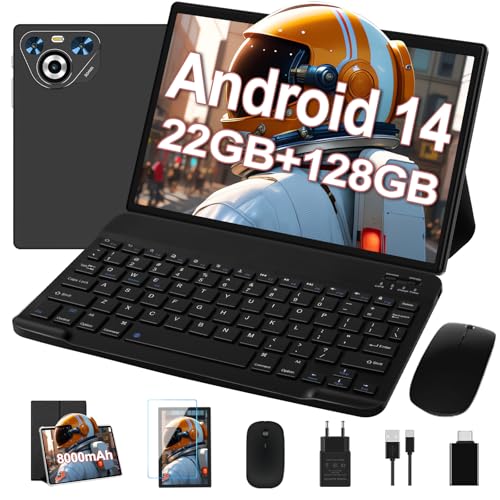 Dghrti Tablet 10 Pulgadas Android 14, 22GB RAM+128GB ROM (1TB TF), CPU Octa-Core, 8000mAh, Widevine...