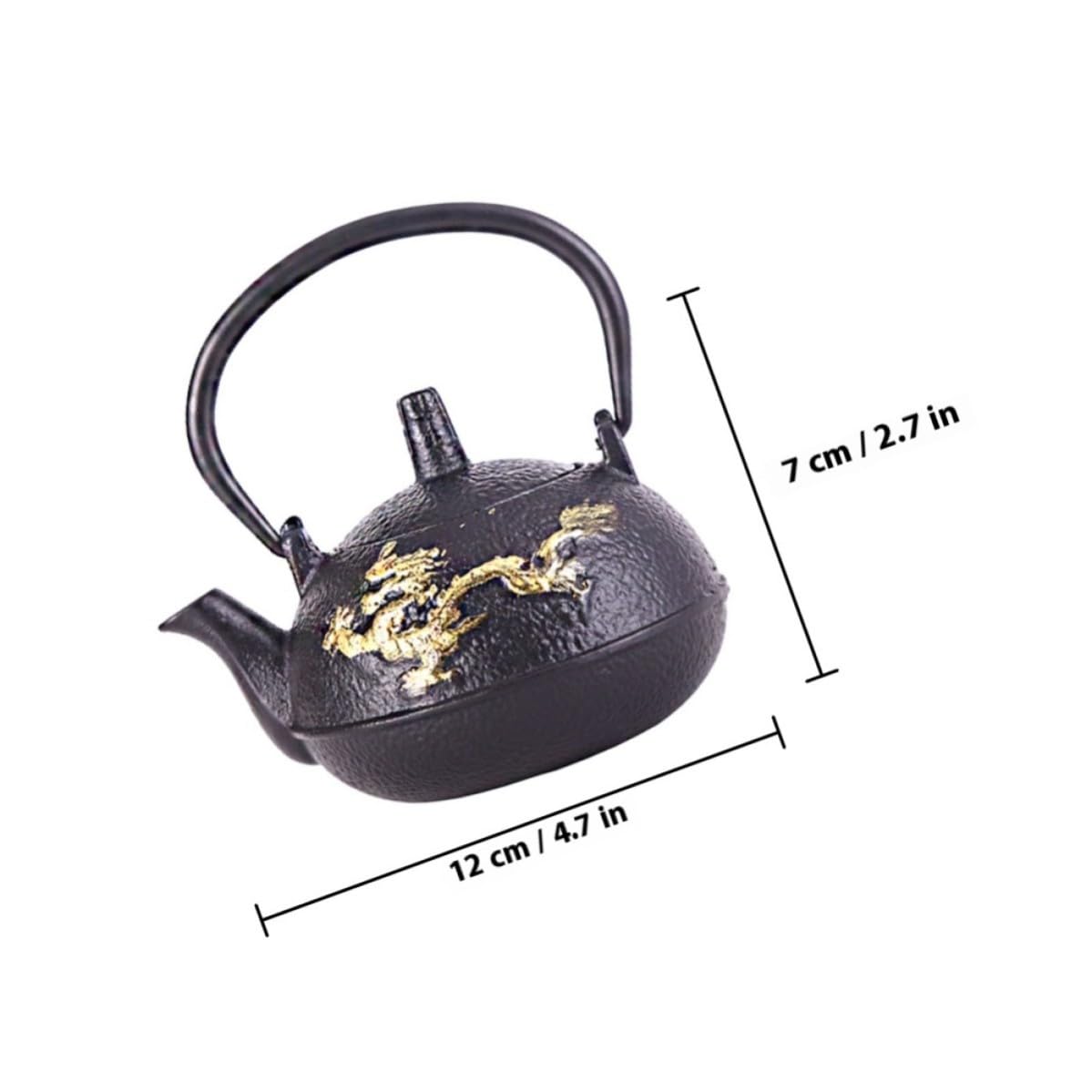 Tetera de Hierro Fundido Tetsubin 0, 3 L Negra Retro | Infusor Incluido, Aislamiento Térmico, Fácil de Limpiar, Uso en Hogar y Oficina