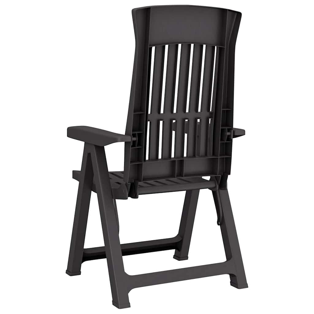 vidaXL Sillas reclinables de jardín 2 Unidades PP Gris Antracita, Silla de jardín, Silla de Exterior, Silla de balcón, Asiento de jardín