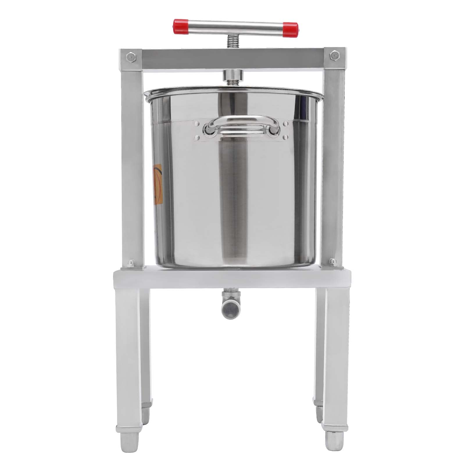 Manual Fruit Wine Press Extractor, Height Adjustable Large Capacity DIY Fruit Presser,with Handles Stainless Steel Household Fruit Wine Press Extractor for Farms,Food Factories