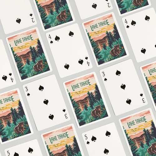 Lantern Press Lake Tahoe, Baraja de 52 cartas póker miniatura 4