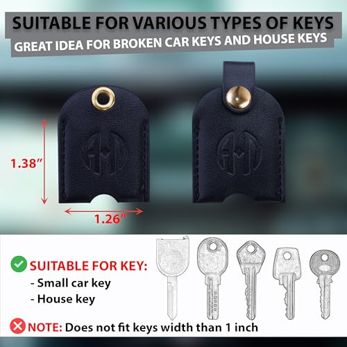 Image of Leather Keys Sleeve for Broken Car Key Loop Replacement, Keychain Cover Cute Protector and Holder for Men, Women