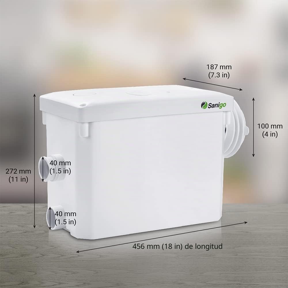 SANI-P420i Trituradora Sanitaria para la evacuación de aguas residuales WC, Ducha, Lavabo, Lavadora, Lavavajillas