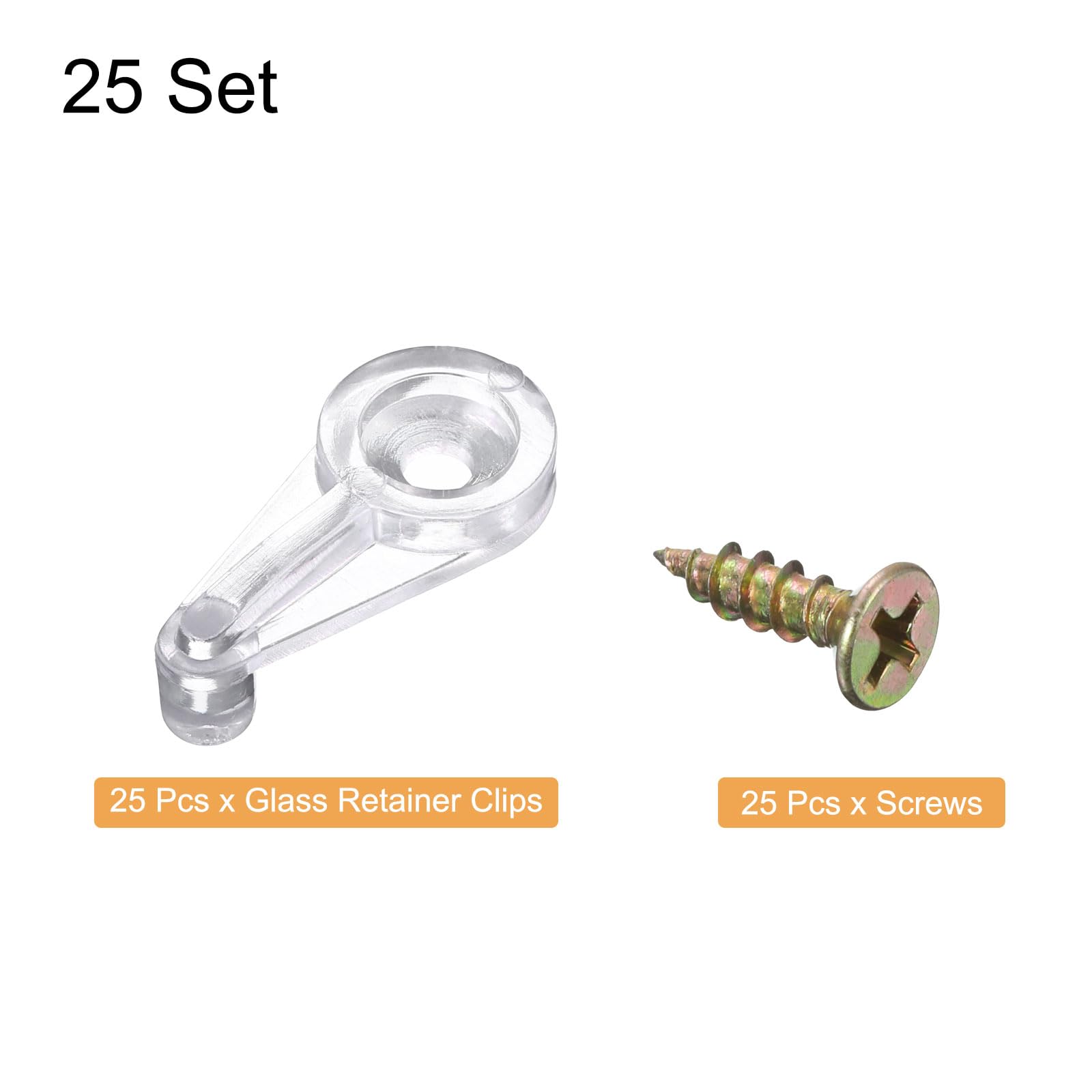 50 Pack Glass Retainer Clips - White Plastic Cabinet Clips With Stainless Steel Screws For Screen & Glass Panels - View #4