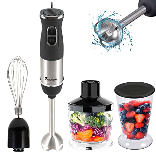 Batidora De Mano Foodies En Oferta Masterpro Foodies - Batidora De Mano, 600Ml, Cuchillas De Acero Inoxidable, Velocidad Regulable, Agarre Antideslizante, Motor Silencioso, Vaso Extraíble, 300W