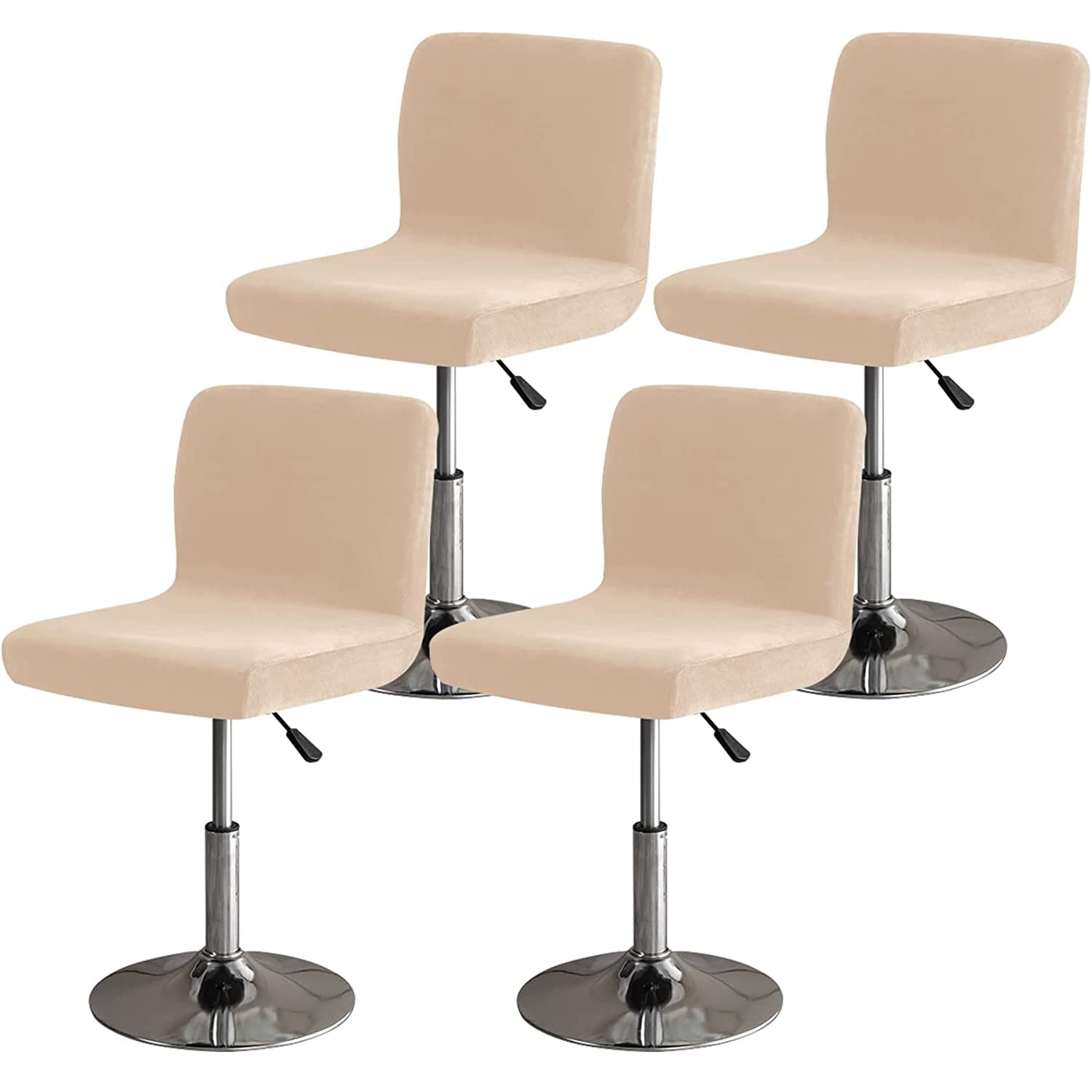 Velluto Fodere Sedia Sgabello con Schienale Coprisgabelli Cucina 2/4/6 Pezzi Fodera Coprisedia sgabelli Bar Elasticizzati girevoli Universale Copertura Sgabello Quadrato Bar,G,Set of 4