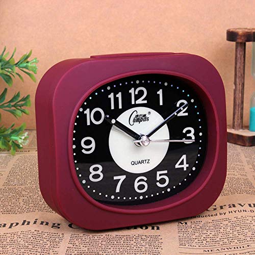 Wecker für Kinder zu Lernen 4-Zoll großen Dial Analog Quarz No Noise-Wecker mit Nachtlicht Reisewecker