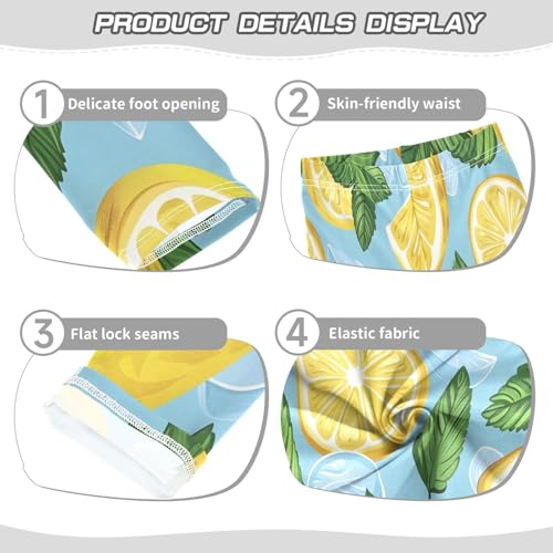 Bolaz Toddler Girls Leggings Printed Yoga Pants Leggings Lemon Mint Leaves for Kids3